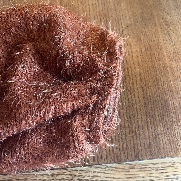 Triple Seven Rust Eyelash Knot Cardigan Sz Small - Picture 6 of 8